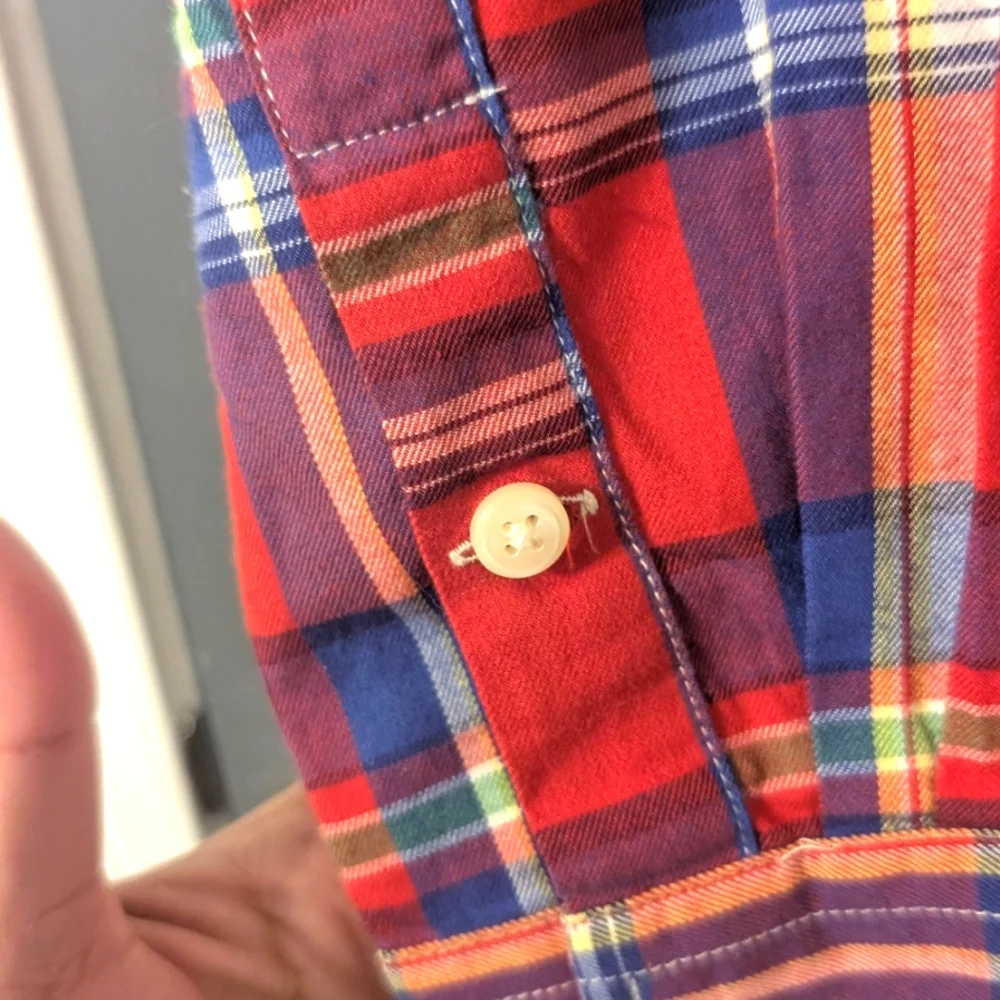 Ralph Lauren‎ Pony Boy's Button Up Plaid Long Sleeve Dress Shirt M 18-20 Preppy